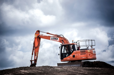 Excavator on a construction site